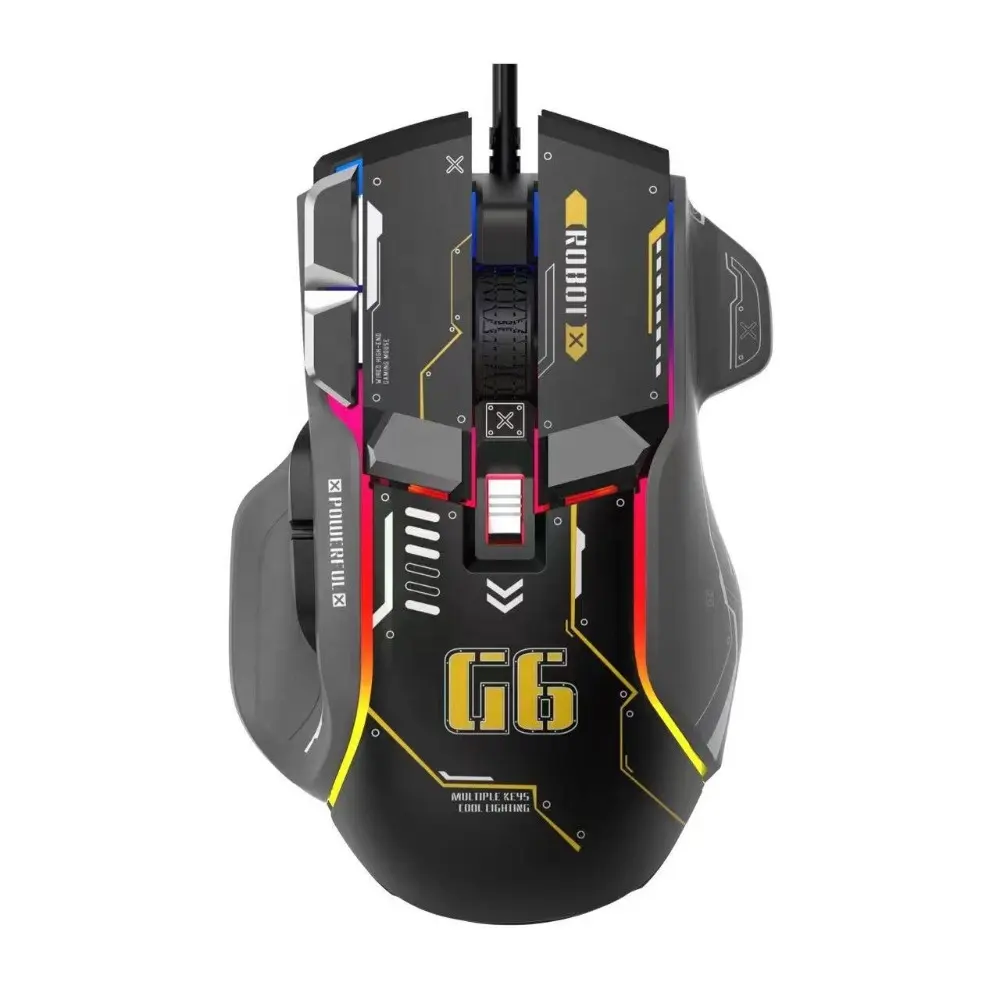 High Quality 12800 DPI USB Optical Ergonomic Wired RGB Programmable 6 Buttons Both Hands CE/FCC/RoHS Certified Game Mouse for PC