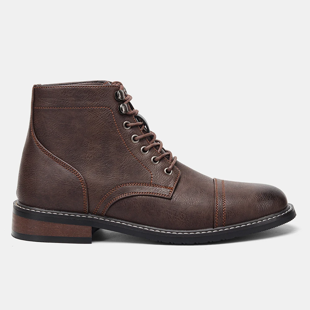Vintage Men Boots Classic PU Leather Ankle Boots For Men