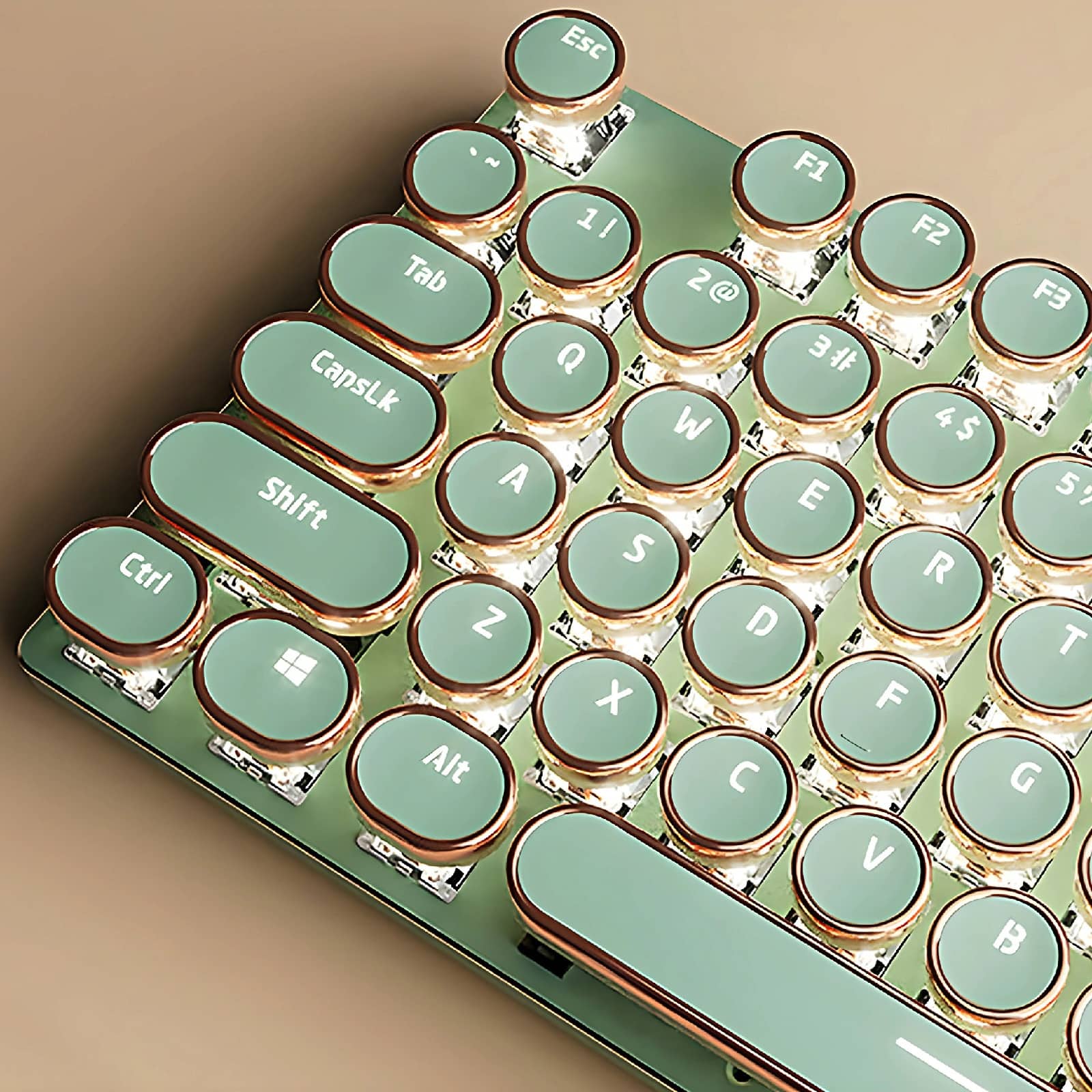 Retro Typewriter Wired Keyboard 2S – Matcha Green