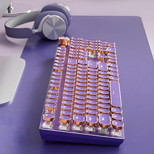 Retro Typewriter Bluetooth Keyboard and Mouse Set 2S – Lavender Purple