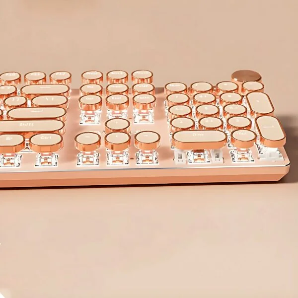 Retro Typewriter Bluetooth Keyboard 2S – Milk Tea Cream