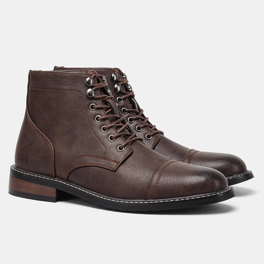 Vintage Men Boots Classic PU Leather Ankle Boots For Men