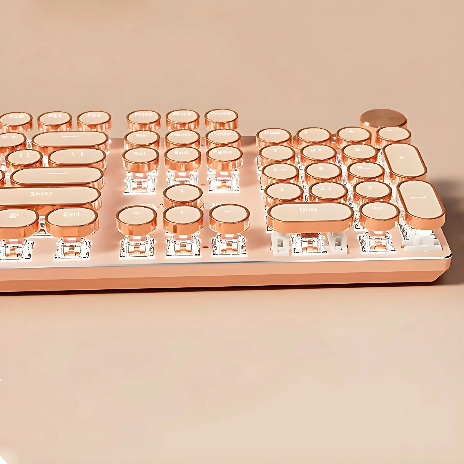 Retro Typewriter Bluetooth Keyboard 2S – Milk Tea Cream