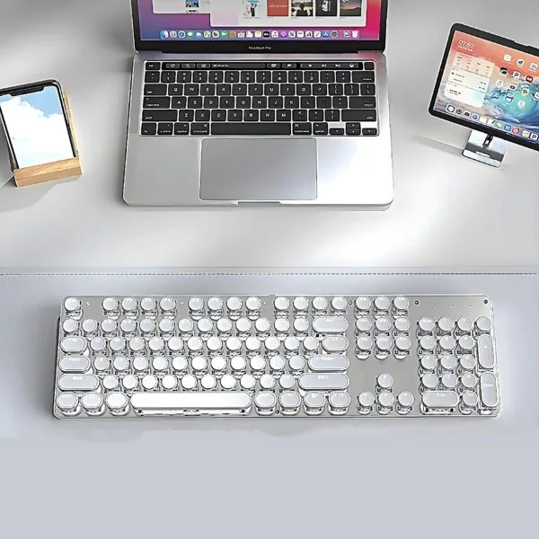 Retro Typewriter Bluetooth Keyboard 2 – White