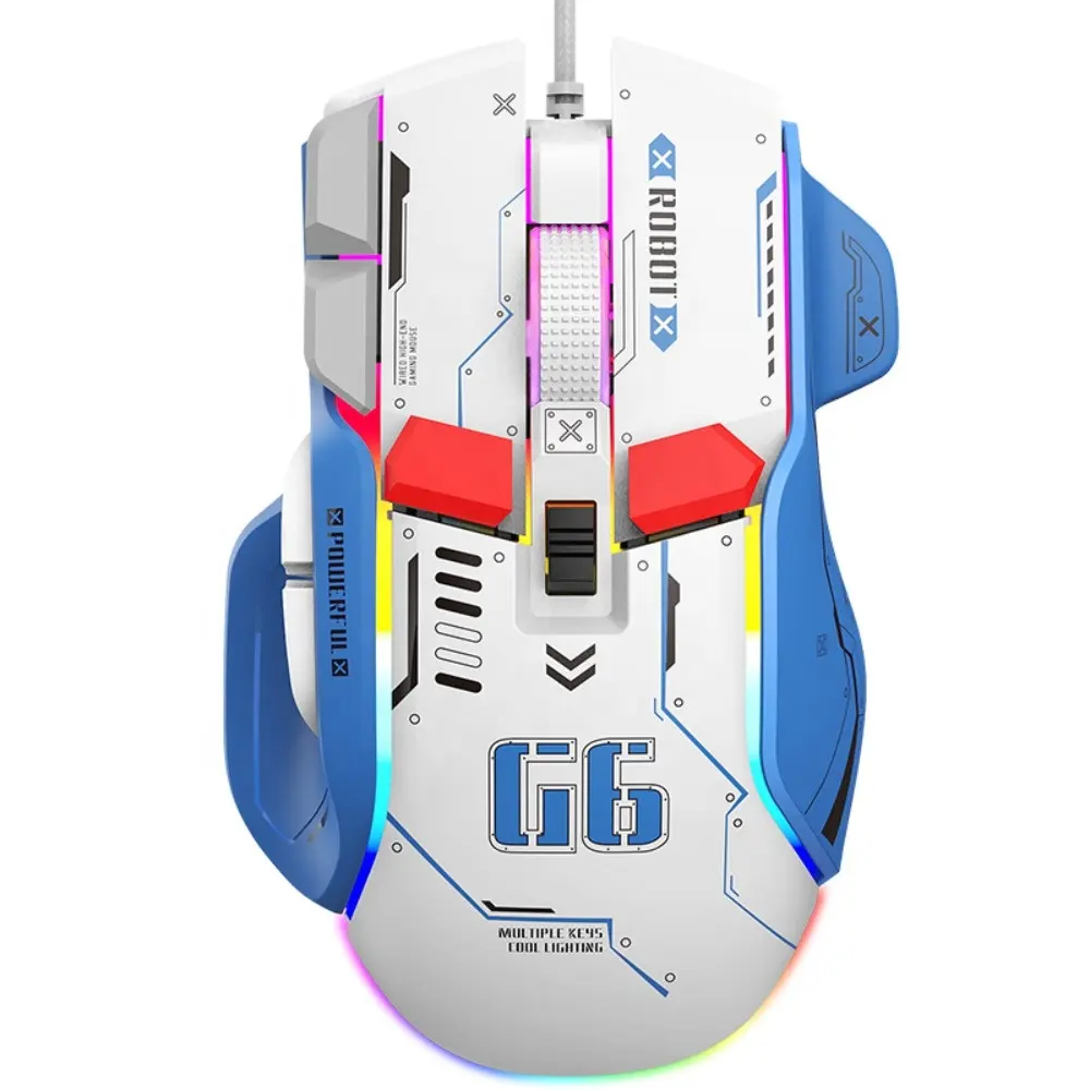 High Quality 12800 DPI USB Optical Ergonomic Wired RGB Programmable 6 Buttons Both Hands CE/FCC/RoHS Certified Game Mouse for PC