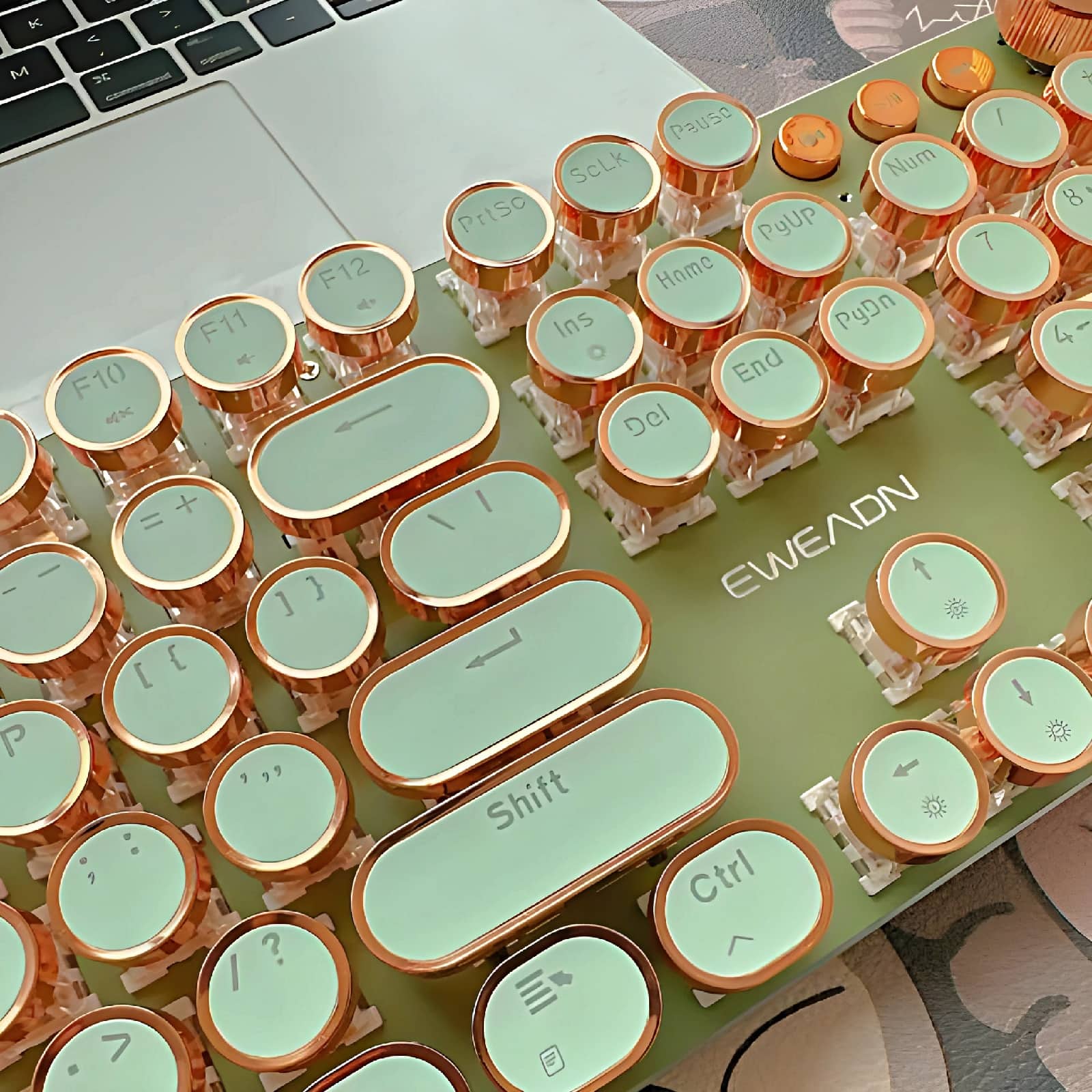 Retro Typewriter Wired Keyboard 2S – Matcha Green
