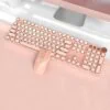 Retro Typewriter Bluetooth Keyboard and Mouse Set 2S – Milk Tea Cream