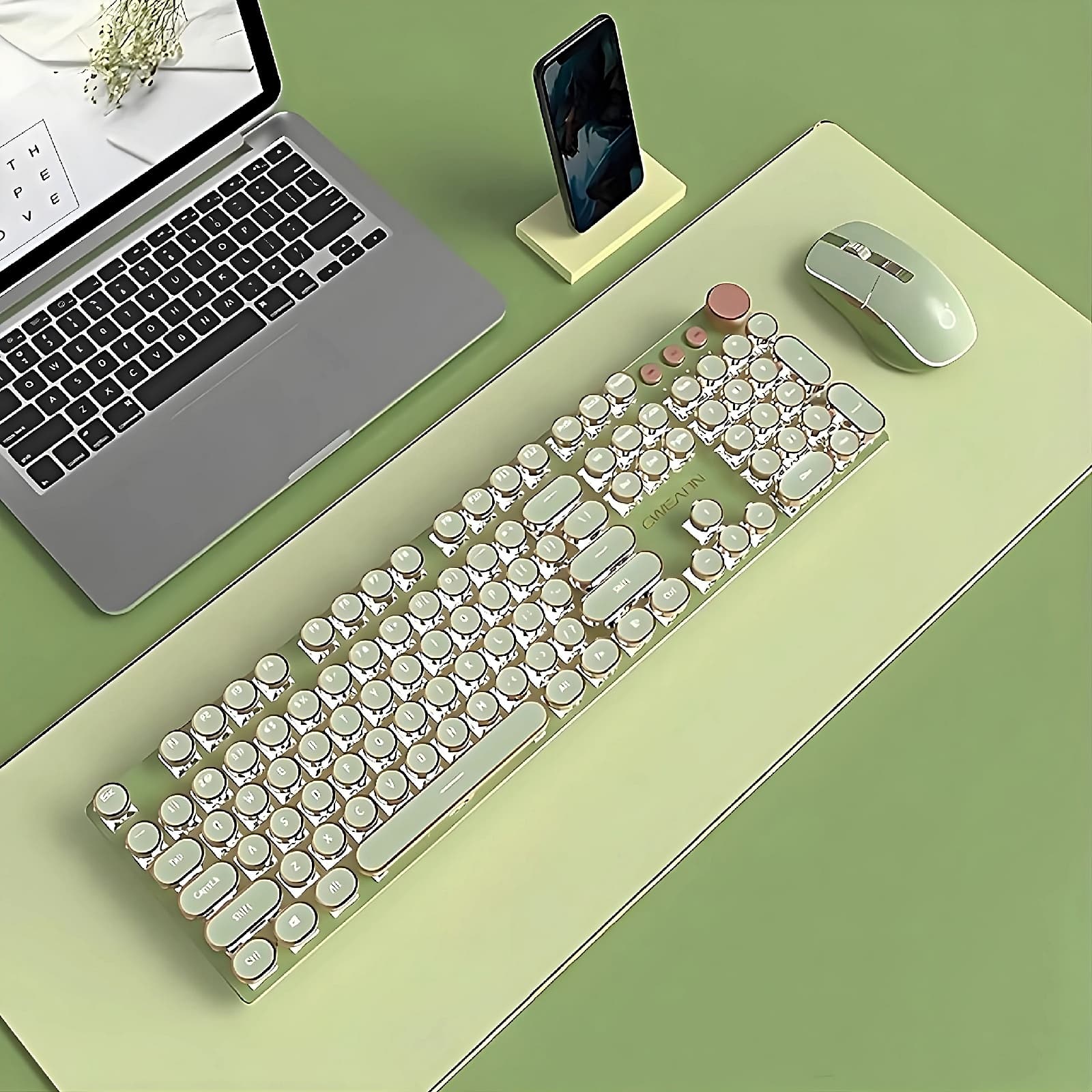 Retro Typewriter Bluetooth Keyboard 2S – Matcha Green